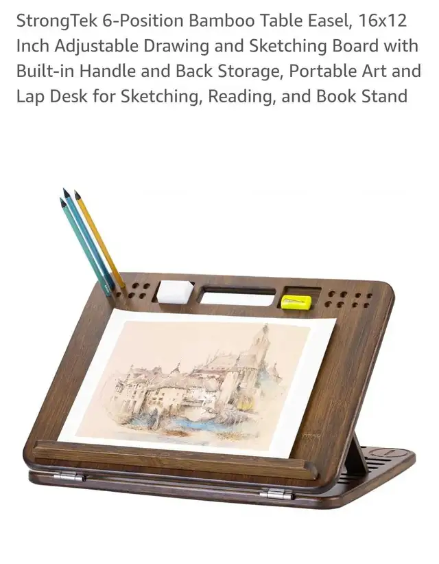 StrongTek 6-Position Bamboo Table Easel, 16x12 Inch in Home Décor & Accents in Ottawa - Image 2