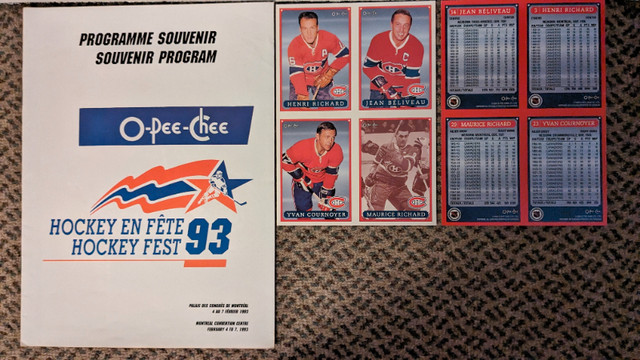 Programme souvenir Hockey en fête 1993 O-Pee-Chee dans Art et objets de collection  à Laval/Rive Nord