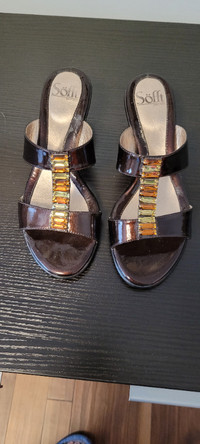 Wedge Shoes with Multi-Colored Gemstones