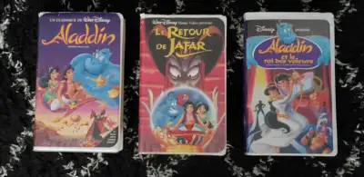 Complete Aladdin trilogy vhs set in French Aladdin Black Diamond Aladdin: Le retour de Jafar Aladdin...