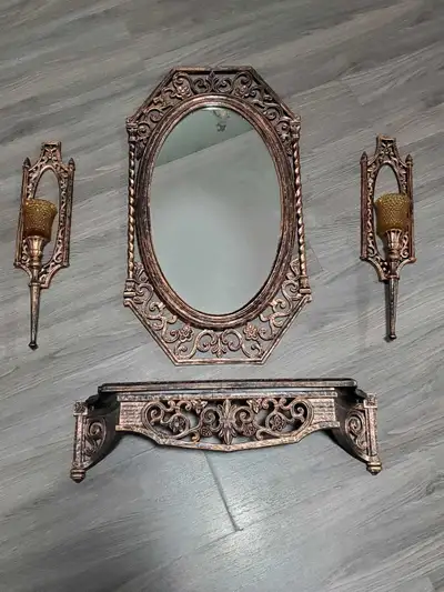 1960s Coppercraft *Antique *Vintage Mirror & Sconces, View more