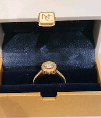 14k Noam Carver .45 ct halo diamond engagement ring 
