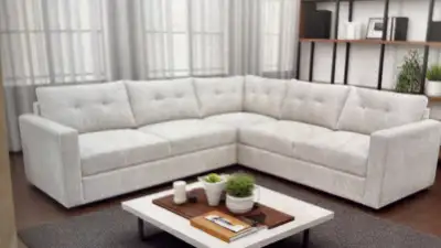 Sectional Sofa available in white & beige colour!, View more