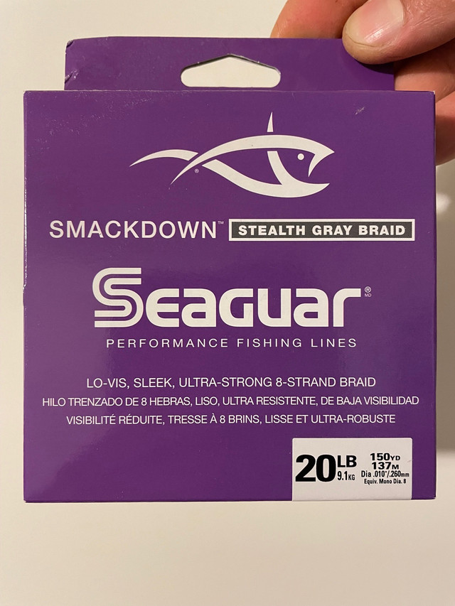 Seaguar Smackdown braid fishing line- 20 lb, Stealth Gray, Fishing,  Camping & Outdoors, Ottawa