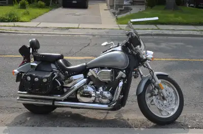 Safely stored in a garage all winter ready for the spring. Vrooooom. 2004 Honda VTX 1300 C motorcycl...