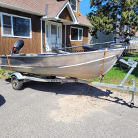 16 ft boat motor and trailer