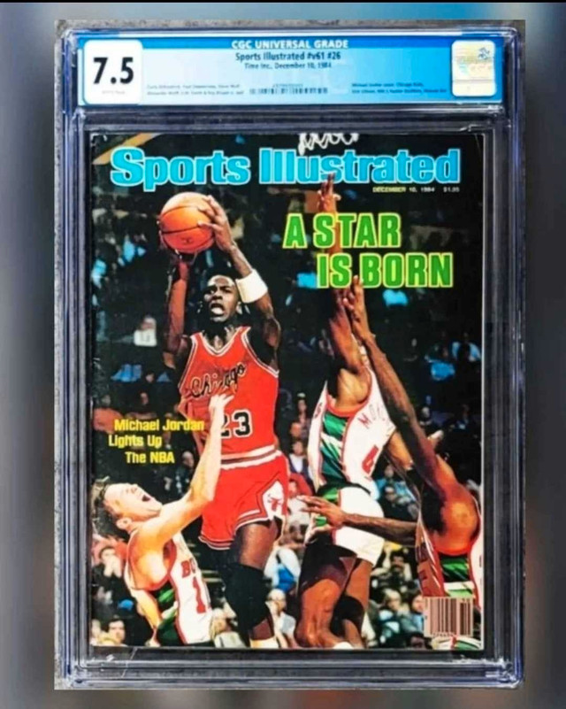 1984 Sports Illustrated Michael Jordan 1st Pro Cover CGC 7.5 in Arts & Collectibles in Markham / York Region