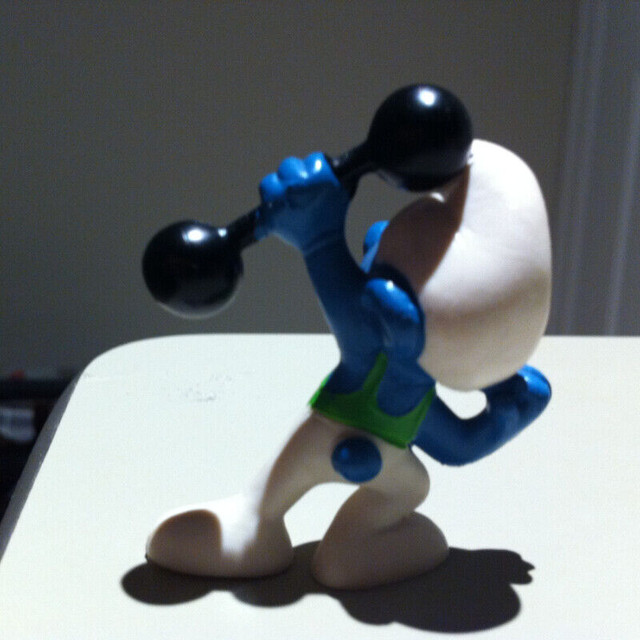 SOLD-Smurfs - Vintage Barbell Smurf (Green Shirt) in Arts & Collectibles in Ottawa - Image 3