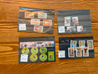 4 lots de timbres oblitérés de FRANCE nos. 5-6-7-8-