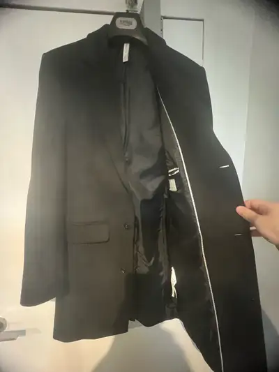 Zara Men’s Black Pea Coat - Small, View more
