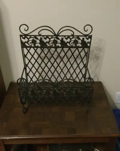 METAL MAGAZINE RACK / KINDLING HOLDER, View more