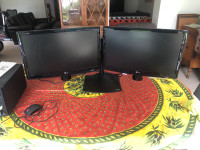 Ergotron dual monitor stand with 2 LG Flatron W2343T-PF