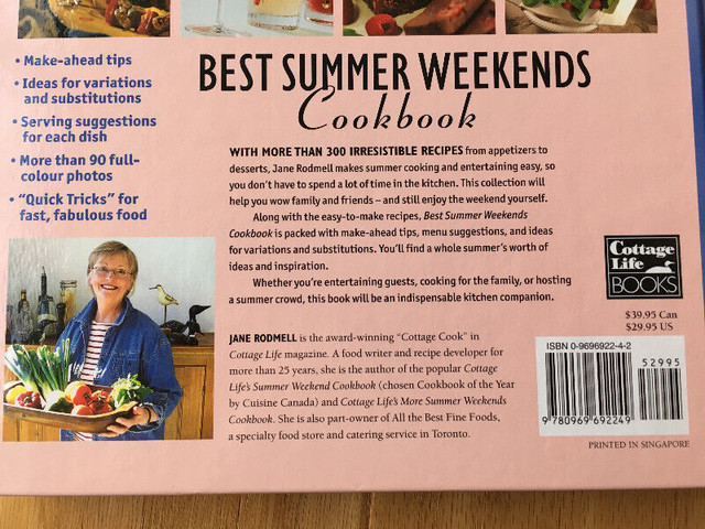 "Best Summer Weekends Cookbook" - Jane Rodmell  (like new) in Other in City of Halifax - Image 4