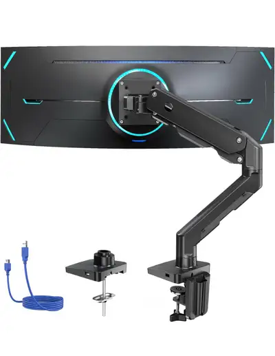 HUANUO Heavy Duty Monitor Arm for 49 inches Screens up to 35 lbs, View more
