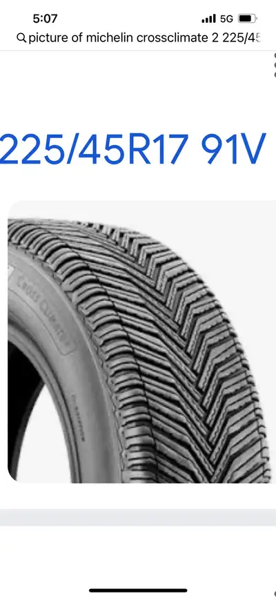 Looking for 4 225/45/17 all weather tires. Preferrably Michelin cross climate2. Like new condition o...