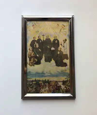 FREE: Vintage 1940s Canadian Martyrs Framed Devotional Print , View more