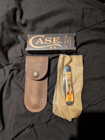 Case xx mini copper lock with case leather sheath, View more