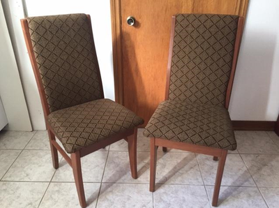 2x Padded Seat Solid Wood tapered Leg Dining Side Chair Set of 2, View more