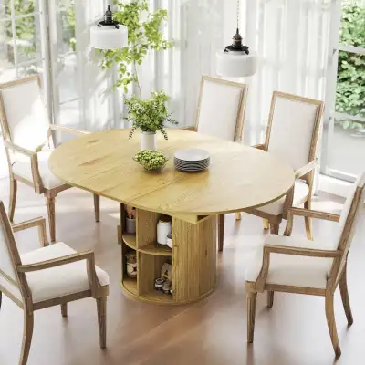 Luxury extendable Dining Table 6, 60" Farmhouse Kitchen Table, View more