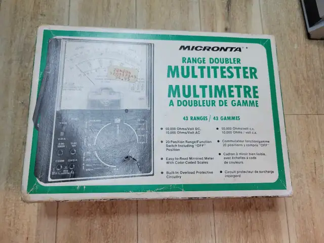 Vintage Micronta Multimeter Multitester.  Like new in box 63683058306947120