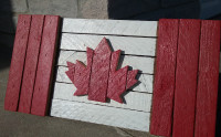 Handmade, Rustic Canada Wooden Flags and Signs