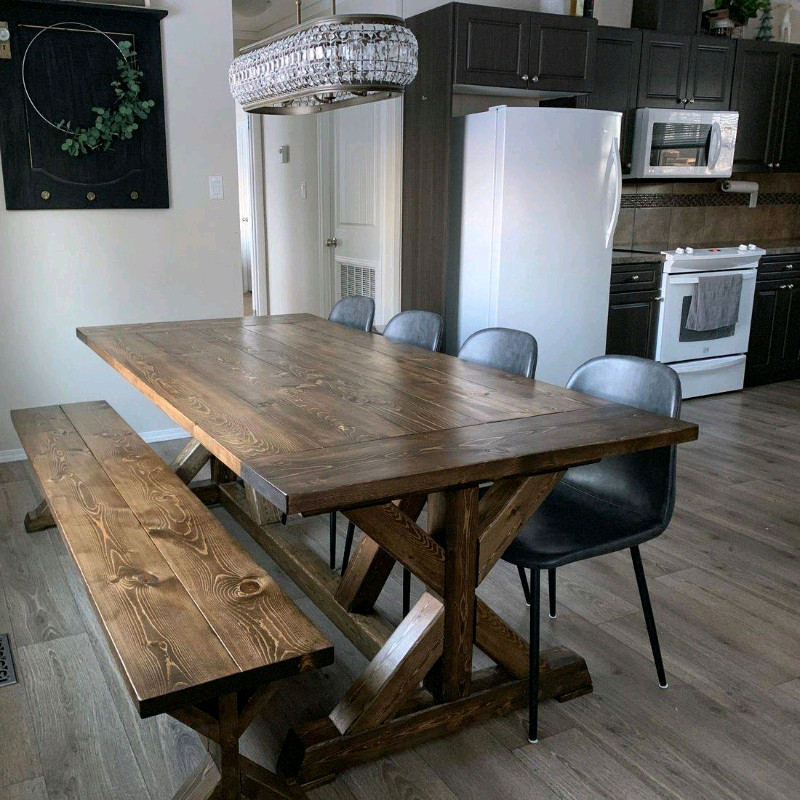 X farmhouse table rustic farmhouse table designs Dining Tables