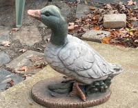Vintage Cast Stone (Cement) Garden Statue Ornament - Duck