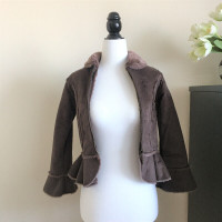 Girl's Jacket Size 8 TANGERINE Brown Faux Leather New
