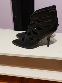 Unworn Ladies black new high heel ankle boots