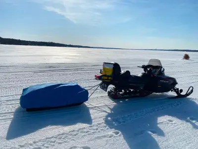 Great two up sled, fuel efficient 4 stroke, powerful, comfortable, studded track in excellent shape,...