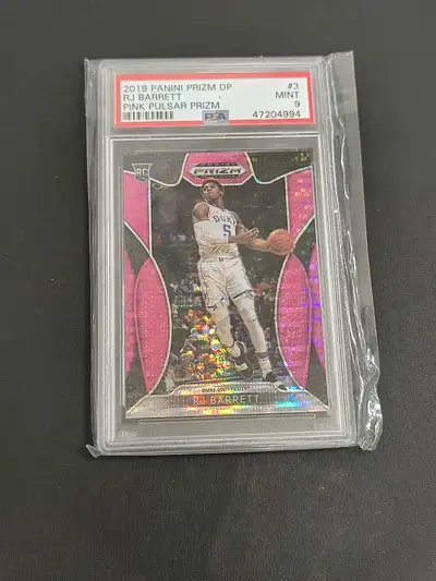 2019 Panini Pink Pulsar Prizm DP RJ Barrett PSA 9 RC card, View more