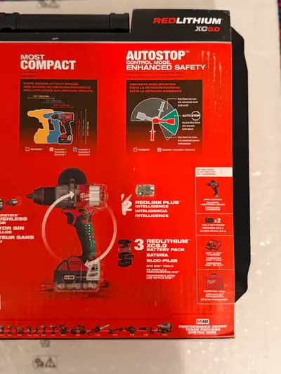 Milwaukee M18 FUEL Brushless 1/2” Drill & 5 ah Batteries - New, View more