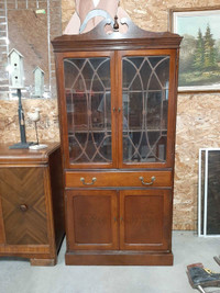 Antique, solid wood corner cabinet