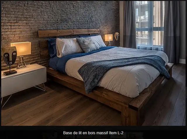 Base de lit en bois massif in Beds & Mattresses in City of Montréal - Image 3