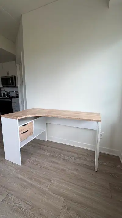 Jysk computer desk with drawers and shelves, View more