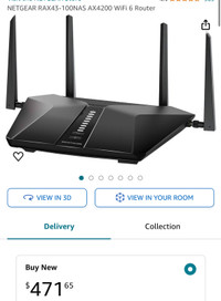 NETGEAR RAX43-100NAS AX4200 WiFi 6 Router