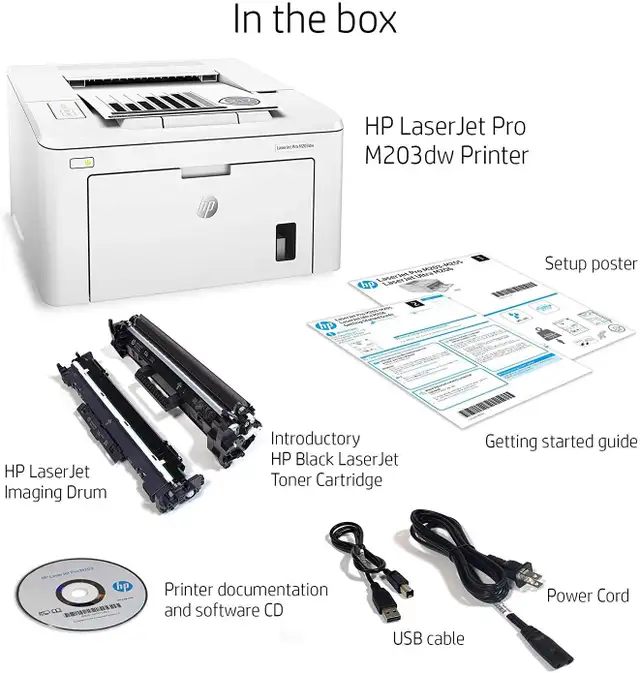 HP LaserJet Pro M203dw Mono Wireless Laser Printer- NEW IN BOX in Printers, Scanners & Fax in Abbotsford - Image 4