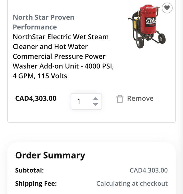 Northstar hot water ( pressure washer ) in Other in Mississauga / Peel Region