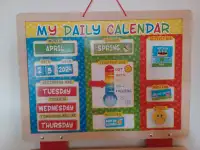 Magnetic daily calendar for kids