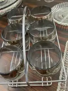 Vintage Drink Glasses and tray, View more