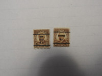 2 1930's 1 1/2 Cent Harding Pre-Cancelled Stamps