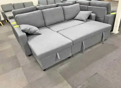 Sleeper Sofabed Grey Sectional , Voir plus