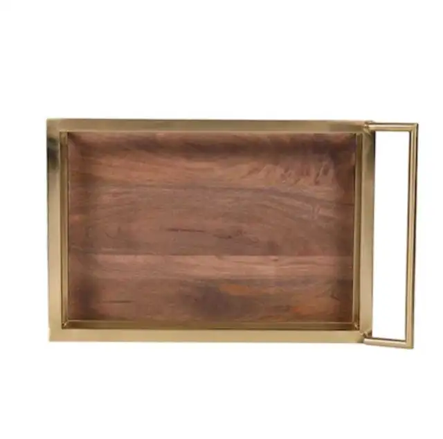 Rolling Bar Cart: Antique Gold Metal Frame w/Wood accent Shelves in Other in City of Toronto - Image 8