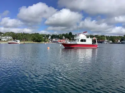 28 ft cruiser - Solid fibreglass hull, large V berth, separate head, galley, flybridge. Mercury 150...