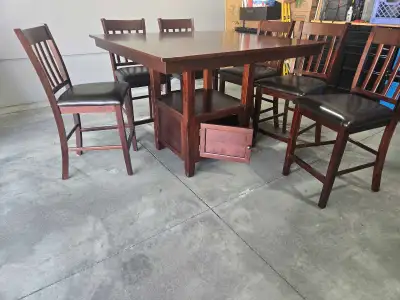 Counter Height Dining Table with 6 Chairs, View more