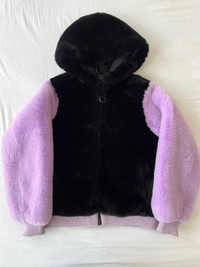 FUR jacket- black and purple