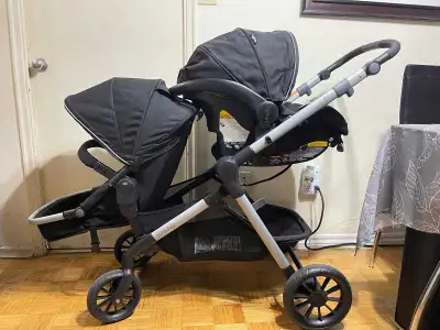 Evenflo Pivot double stroller  with car seat , View more