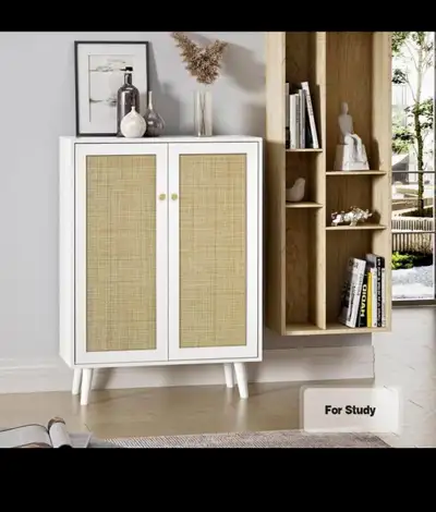 Anmytek Rattan Cabinet, Accent Sideboard Storage Buffet Cabinet , View more