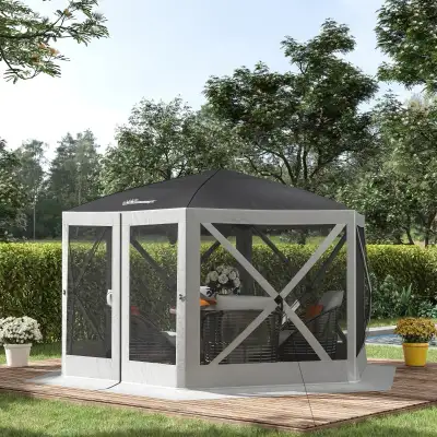 12' x 12' Hexagon Automatic Pop Up Screen Tents Camping Shelter , View more
