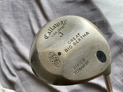 Callaway Great Big Bertha Warbird 3 Fairway Wood Ruger Titanium Used, typical scuff marks, very good...